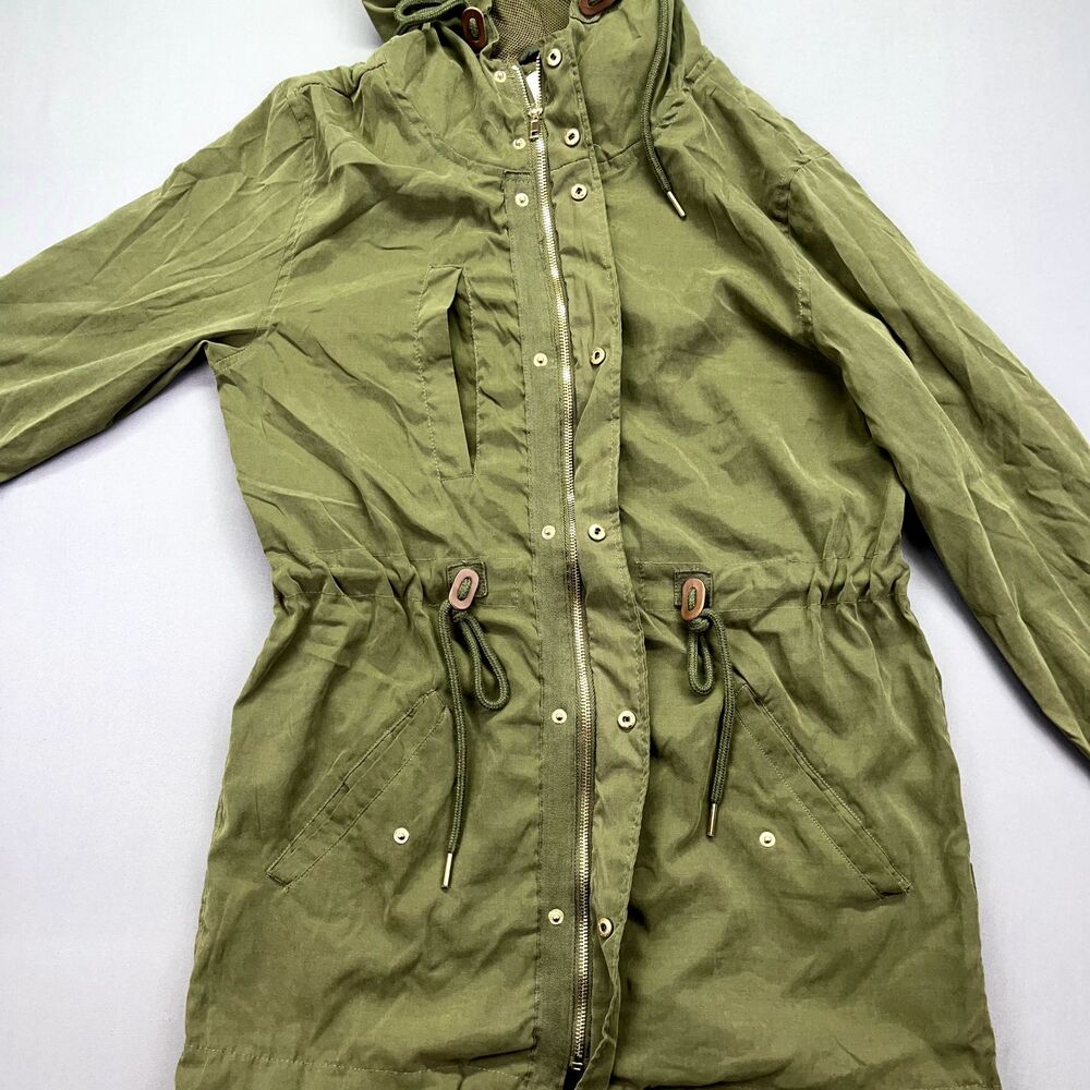 Iris Green Utility Jacket Hooded Womens M Anorak Parka Military Trench Gorpcore - Picture 7 of 16